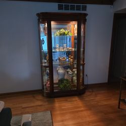 Wooden And Glass Curio Cabinet