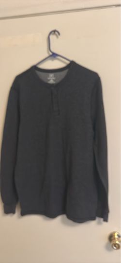 Dark Gray Long Sleeve Henley Shirt