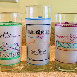 Official Travers Stakes Saratoga Glass - 1990, ‘91, ‘93 - Your Choice