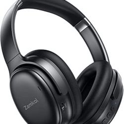 Zamkol Bluetooth Headphones Noise Cancelling, Wireless Over Ear Headphones with 30 Hours Playtime, CVC 8.0 HD Mic, 1Hour Quick Charge, Stereo Sound, F