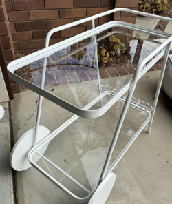 Modern White Bar Cart / Serving Cart – Perfect for Parties, Events & Home Staging