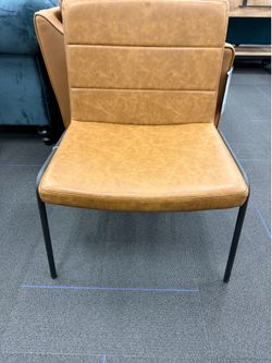 Stackable Chair Faux Leather w/ Metal Frame