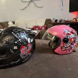 LOT two Decently Used  Motorcycle Helmets For Women 