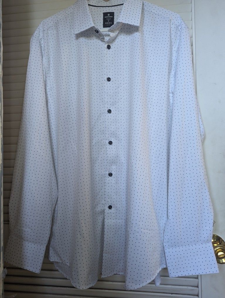 Brooklyn Brigade Dress Shirt Size XL Slim Modern 17.5
