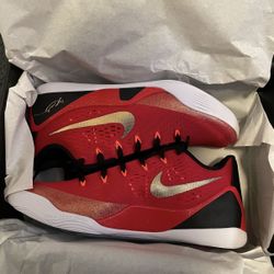 Nike Kobe 9 EM Low Protro China University Red and Metallic Gold Men’s Size 10 