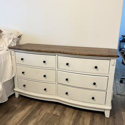 Wood And White Dresser 