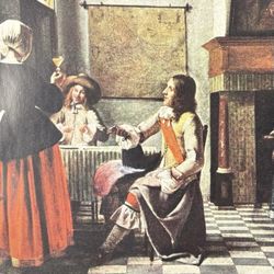 Pieter de Hooch Interior of a Dutch House Original Vintage Fine Art Print 1930’s USA Printed Antique School Collectible Ephemera