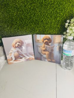 Bathroom dog pic decor! Brand new sealed