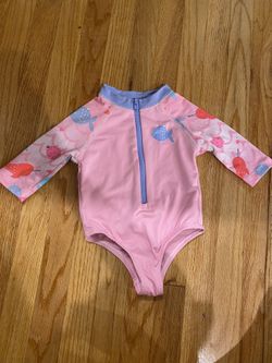 Pink Baby Swimsuit with Fish Design (18 mos)