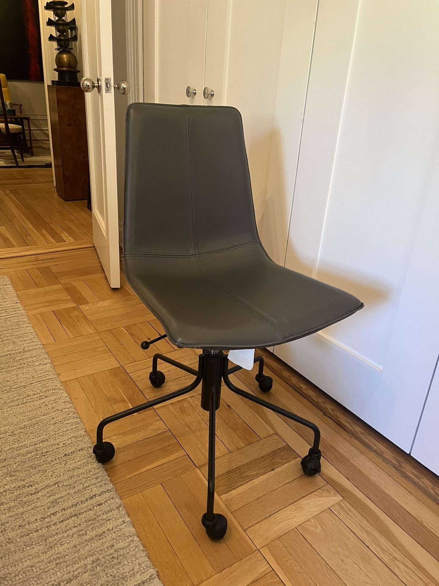 West Elm Leather Swivel Office Chair