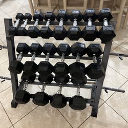 Set Dumbells 450 lbs with Rack ALL BRAND NEW  2 Each 5/10/15/20/25/30/36/40/45  DUMBELLS RACK