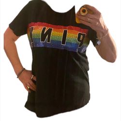 Vs Pink Super Rare Pride Tee With Matching Rhinestones 