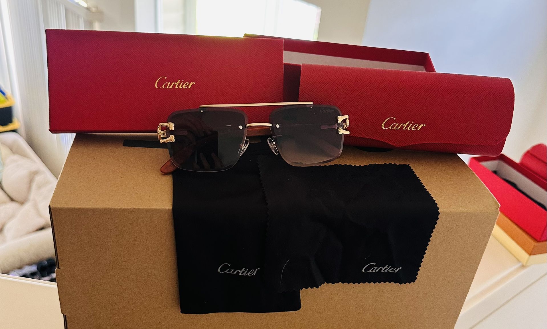 Cartier Designer Sunglasses w/ All Original Packaging