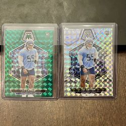 2024 Mosaic Prizm J.C. Latham #307 RC Green & Silver Prizms Titans