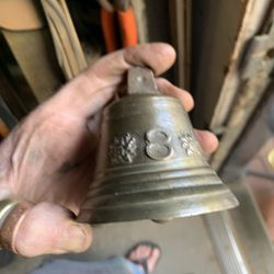 Bronze Bell With  #8 With Floral Designs