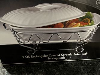 Ceramic Baker With Serving Rack