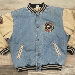 Vintage Mickey Mouse Denim Varsity Jacket