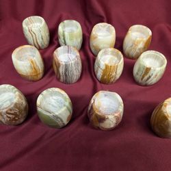 Candle Holder Onyx Stone- 12 Pieces-