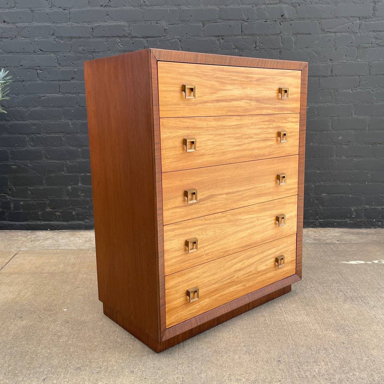 Mid-Century Modern Walnut & Oak Highboy Dresser, c.1960’s