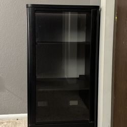 Black Display Cabinet With Two Shelves 