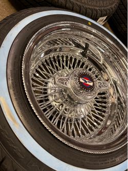 13x7 engraved wire wheels and white wall tires 100 day Finance Available