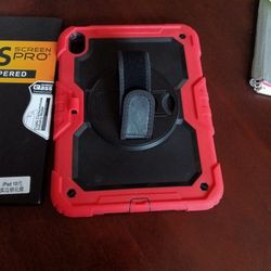 iPad 10 Case And Screen Protector Color Red $15.00  OBO