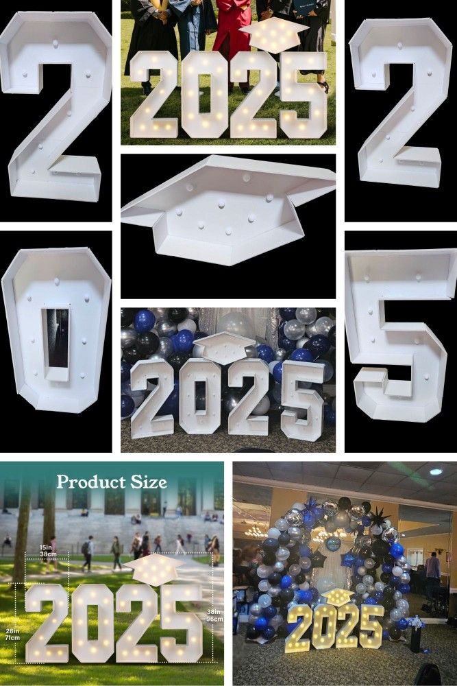 2025 GRADUATION LIGHT UP SIGN DECOR- OVER 2FT TALL!