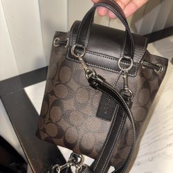 Coach Amelia Convertible Backpack In Signature Canvas Brown Black