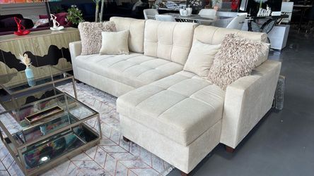 SLEEPER SECTIONAL CREAM FABRIC 105x60