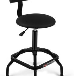 New Shop Stool with Backrest, Mechanic Garage Stool for Workshop, Adjustable Shop Stools Chair, Padded Workbench Stools for Men Women