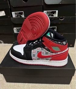 Jordan 1 Mid 'Ugly CHRISTMAS Sweater' DM1208-150 GS Size 6.5Y Brand New