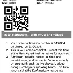 Hershey Park Tickets