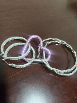 LUXURIOUS COSTUME STYLE HIGH SPARKLE HOOP EARRINGS 2 SIZES