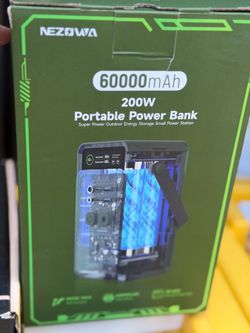 Brand New NEZOWA 60000mAh / 200W Portable Power Bank – Perfect for Camping & Emergency Backup!