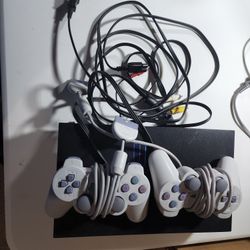 Playstation 2 With 2 Original PsOne Analog Controllers Memory Card And 2 Games