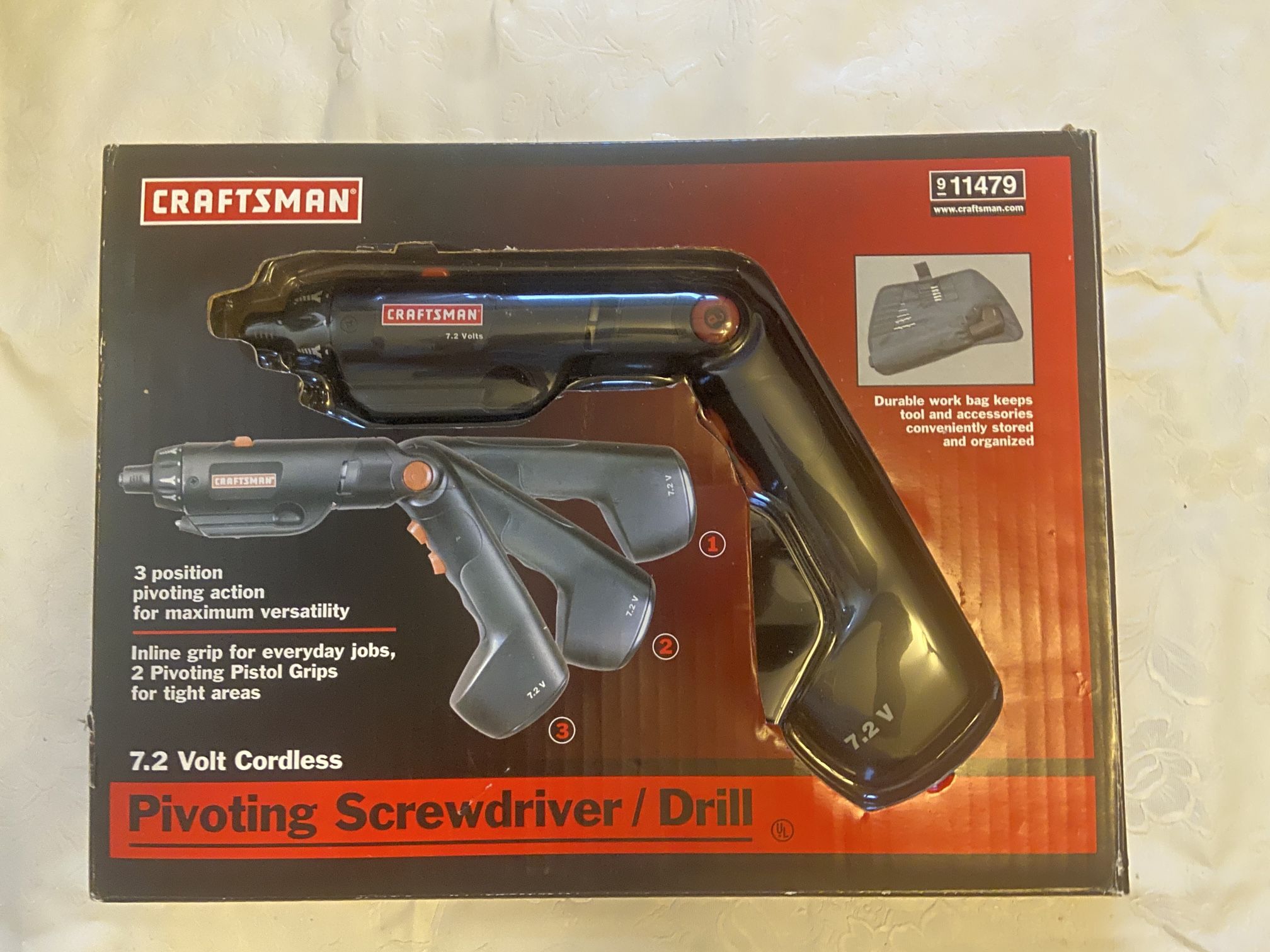 Craftsman 7.2v Pivoting Screwdriver/Drill Angled: With Charger: Tested/Working Model (contact info removed)9