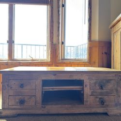 solid wood console table or coffee table