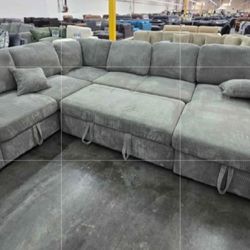 ✅️✅️4-Piece Convertible Sectional
Sleeper Sofa, Chaise Storage, Sofa Storage & USB Port✅️✅️