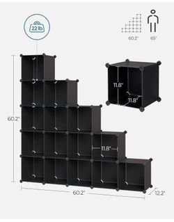 Cube Storage Organizer, Set of 12 Cubes  Organizador de almacenamiento en cubos, juego de 12 cubos