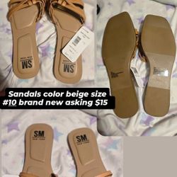 Sandals Beige Color Size 10