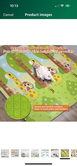Foldable Toddler/ Baby Playpen, 71"×69" w/ Thick playmat