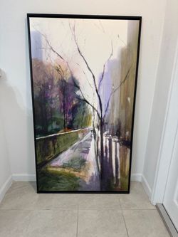 Large Framed Urban Cityscape Canvas Wall Art