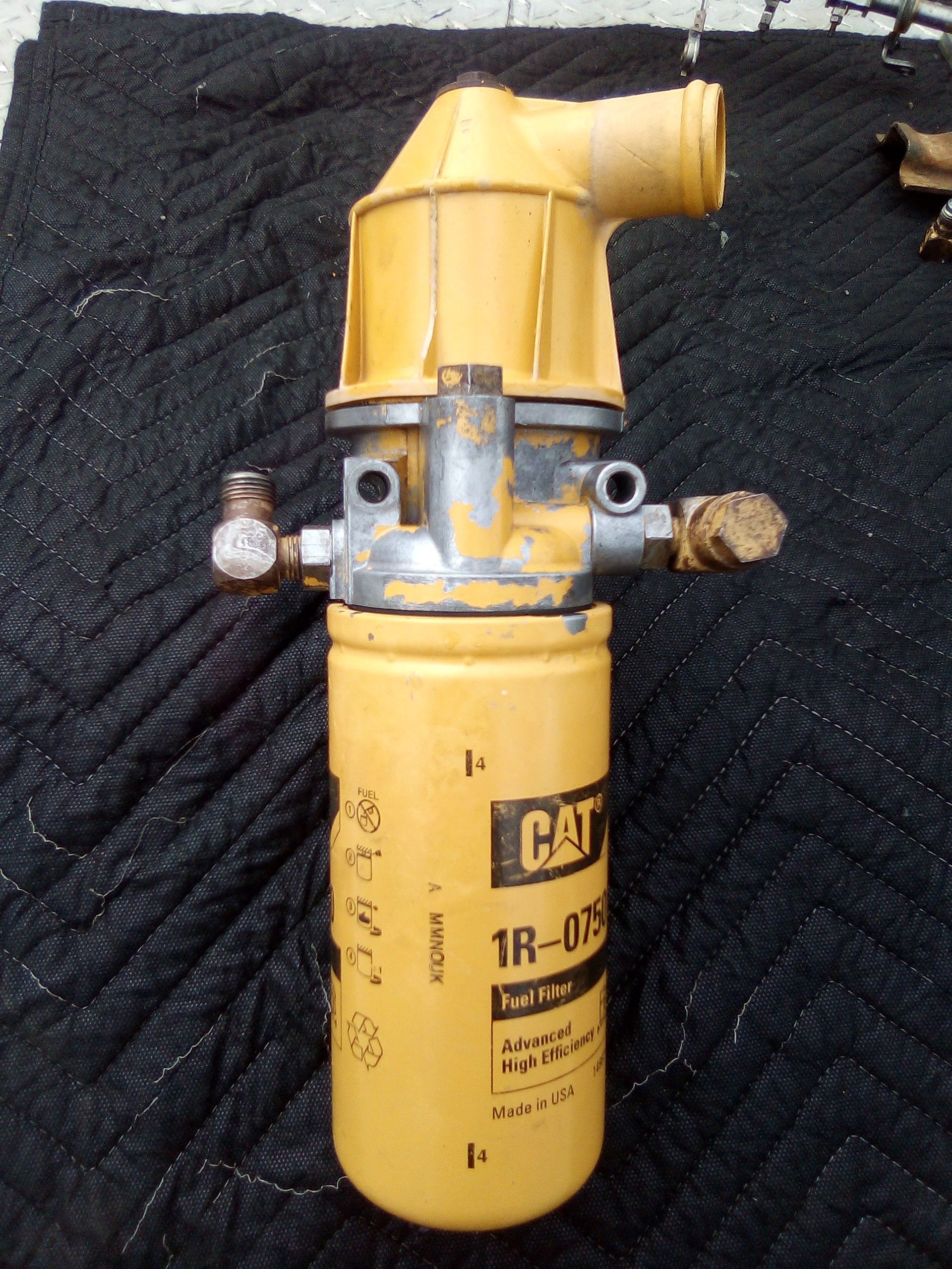 Used Caterpillar 3116 3126 Fuel Filter Base Housing Cat part #4W-5158