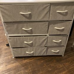 2 Separate Fabric And Metal Dresser/storage Drawers 