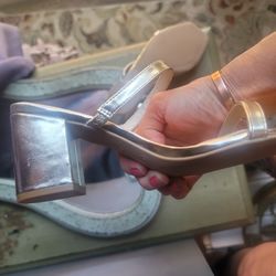 Gold Chunky Heels NWB 7 1/2