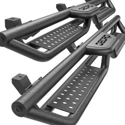 Black Two Stair Running Boards For Jeep 