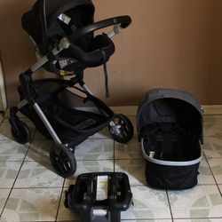 LIKE NEW GRACO MODES NEST TRAVEL SYSTEM STROLLER CAR SEAT AND BASSINET 3 IN 1