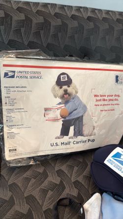 Halloween dog costume Mail Man delivery
