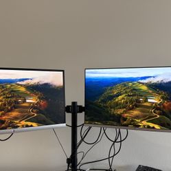 Dual monitor With Monitor Mount And VESA Mount 