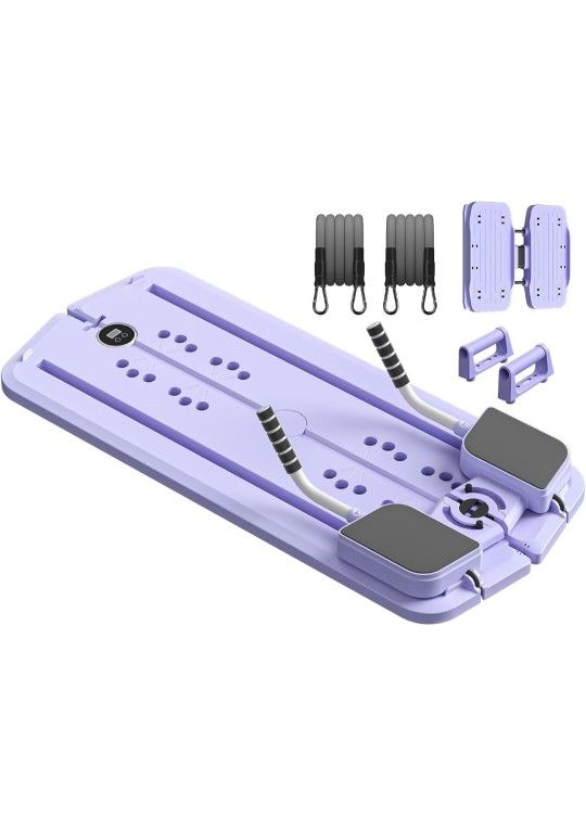 Pilates Reformer Machine, Pilates Board, Multifunctional Abdominal Board with Resistance Band, Push up, Ab Machine, Core Trainer, ab Workout Equipment